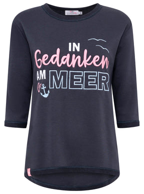 Zwillingsherz -  Sweatshirt "In Gedanken im Meer" - Dunkelblau