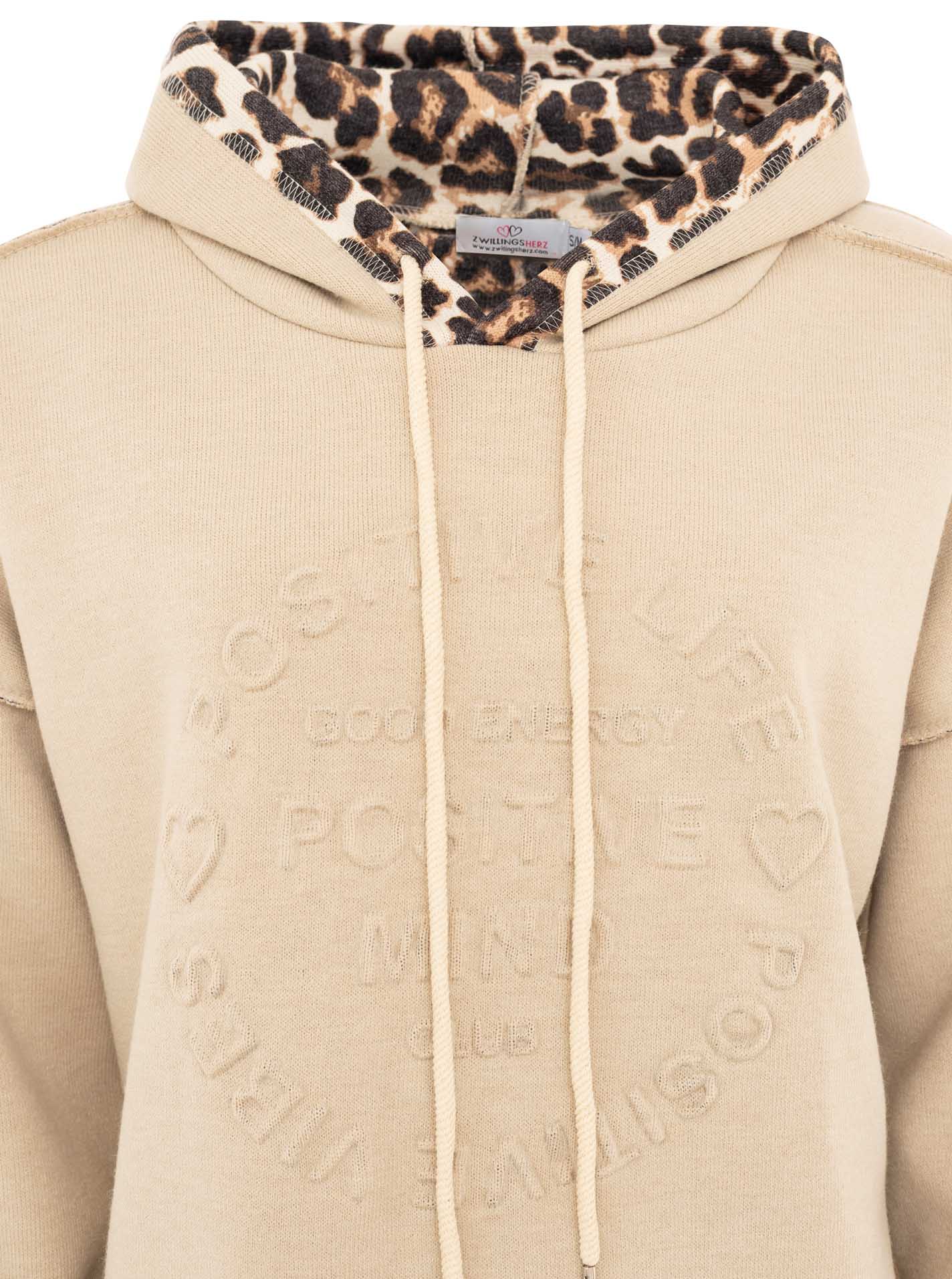 Zwillingsherz  Hoodie Doubleface "Leo" - Beige