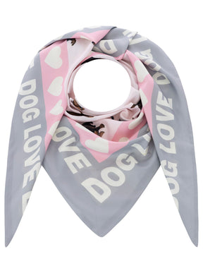 Zwillingsherz - Dreieckstuch Dog Love - Rosa