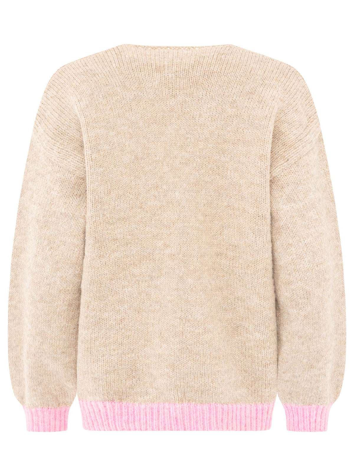 Zwillingsherz Pullover Wollmix Smile More - Taupe