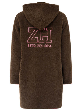Zwillingsherz - Hoodiemantel Teddy - Braun