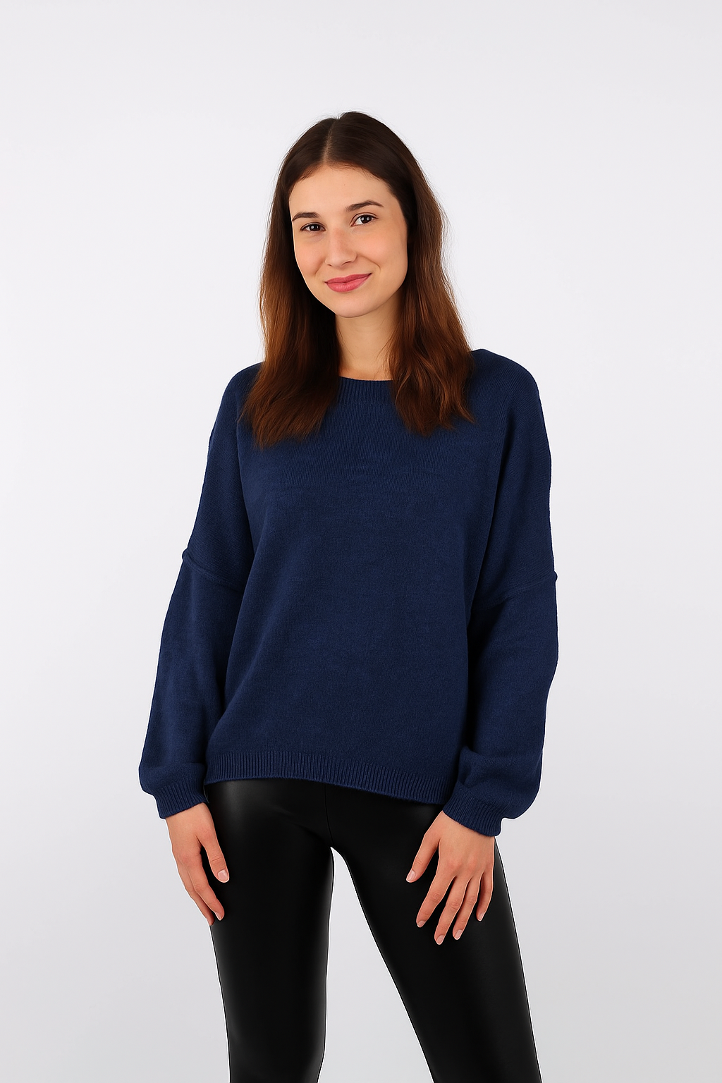 Pullover mit aufgesetzter Naht - Marine