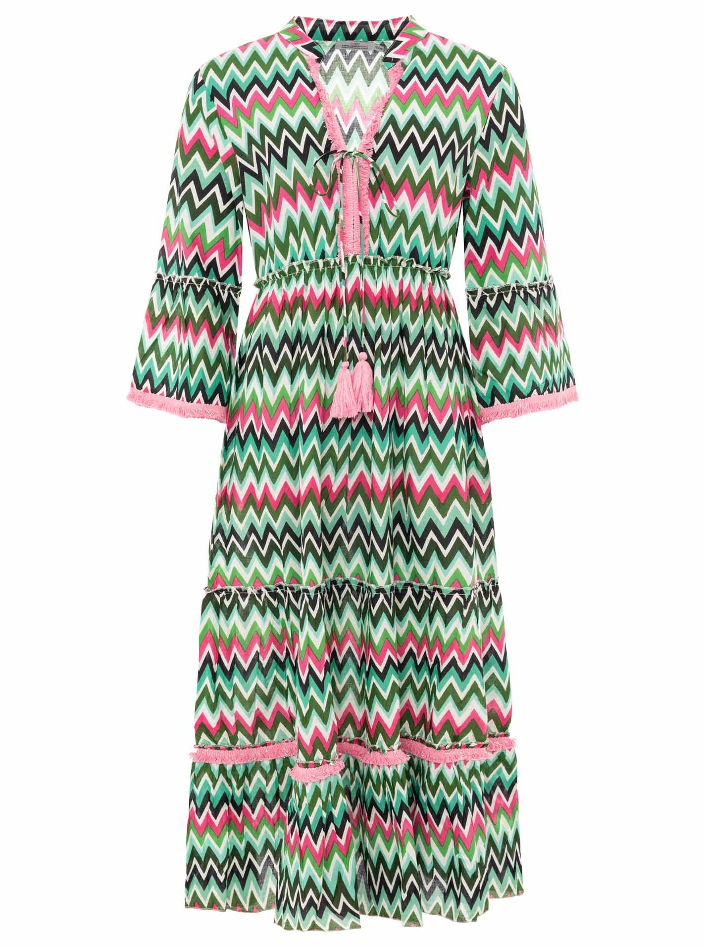 Zwillingsherz - Maxikleid "Zick Zack"- Grün