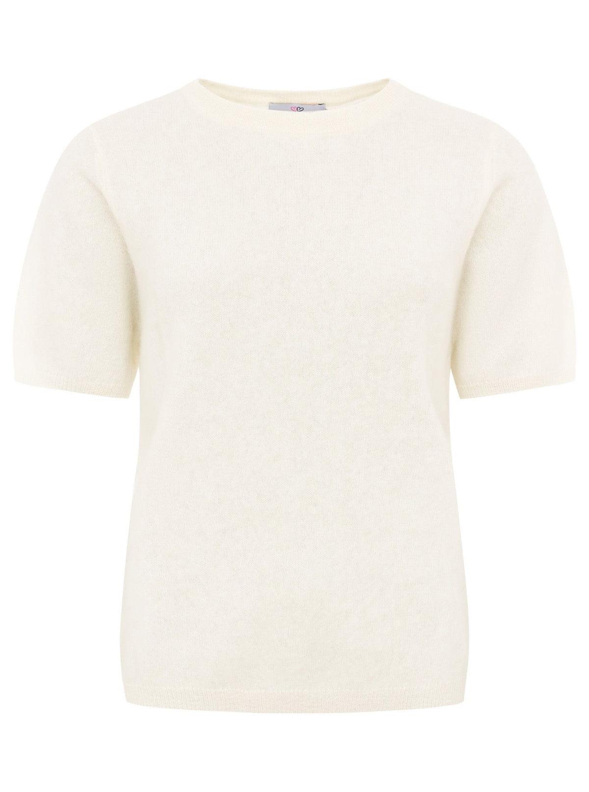 Zwillingsherz 100% Kaschmir T-Shirt aus gebürstetem Cashmere - Beige
