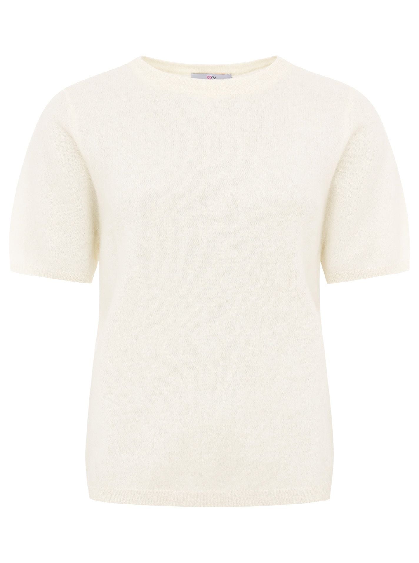 Zwillingsherz 100% Kaschmir T-Shirt aus gebürstetem Cashmere - Beige