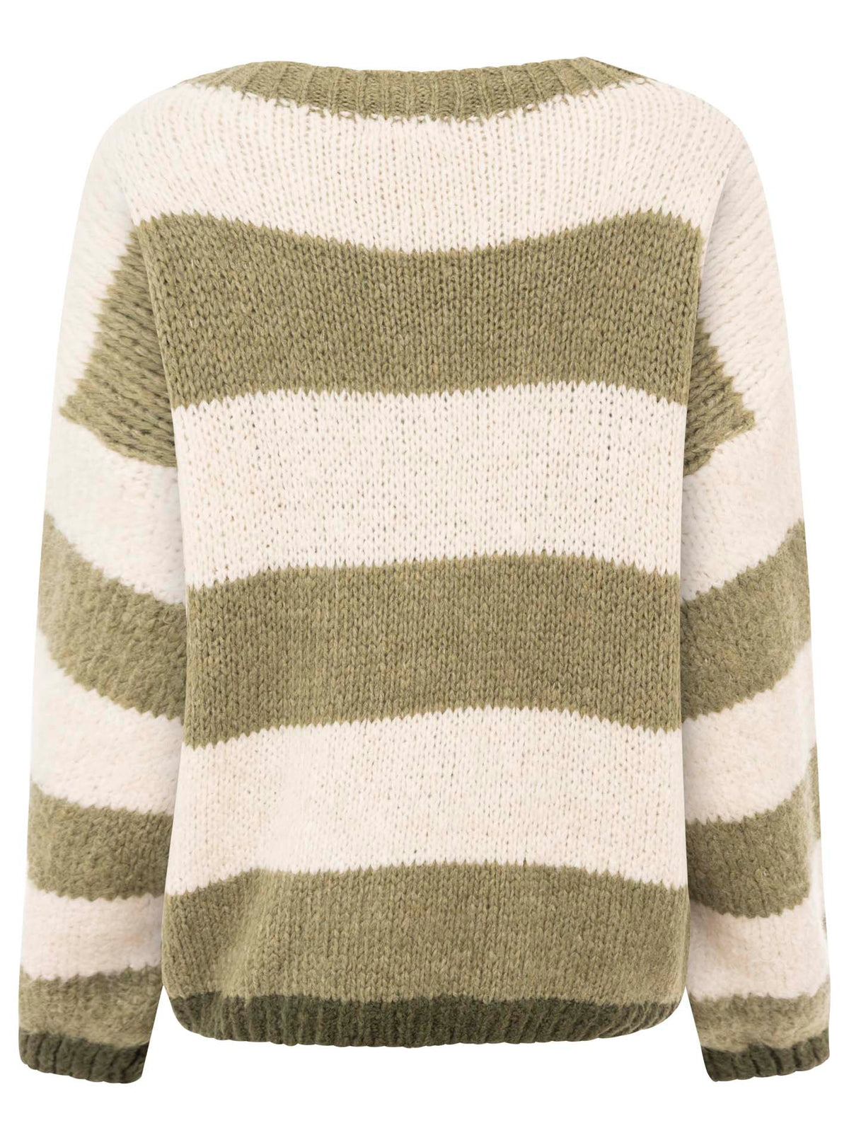 Zwillingsherz Pullover mit Streifen Smile - Khaki