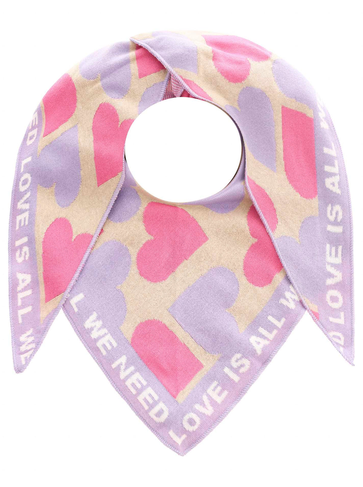 Zwillingsherz - Dreieckstuch "Multi Herz" Baumwolle - Flieder/Pink