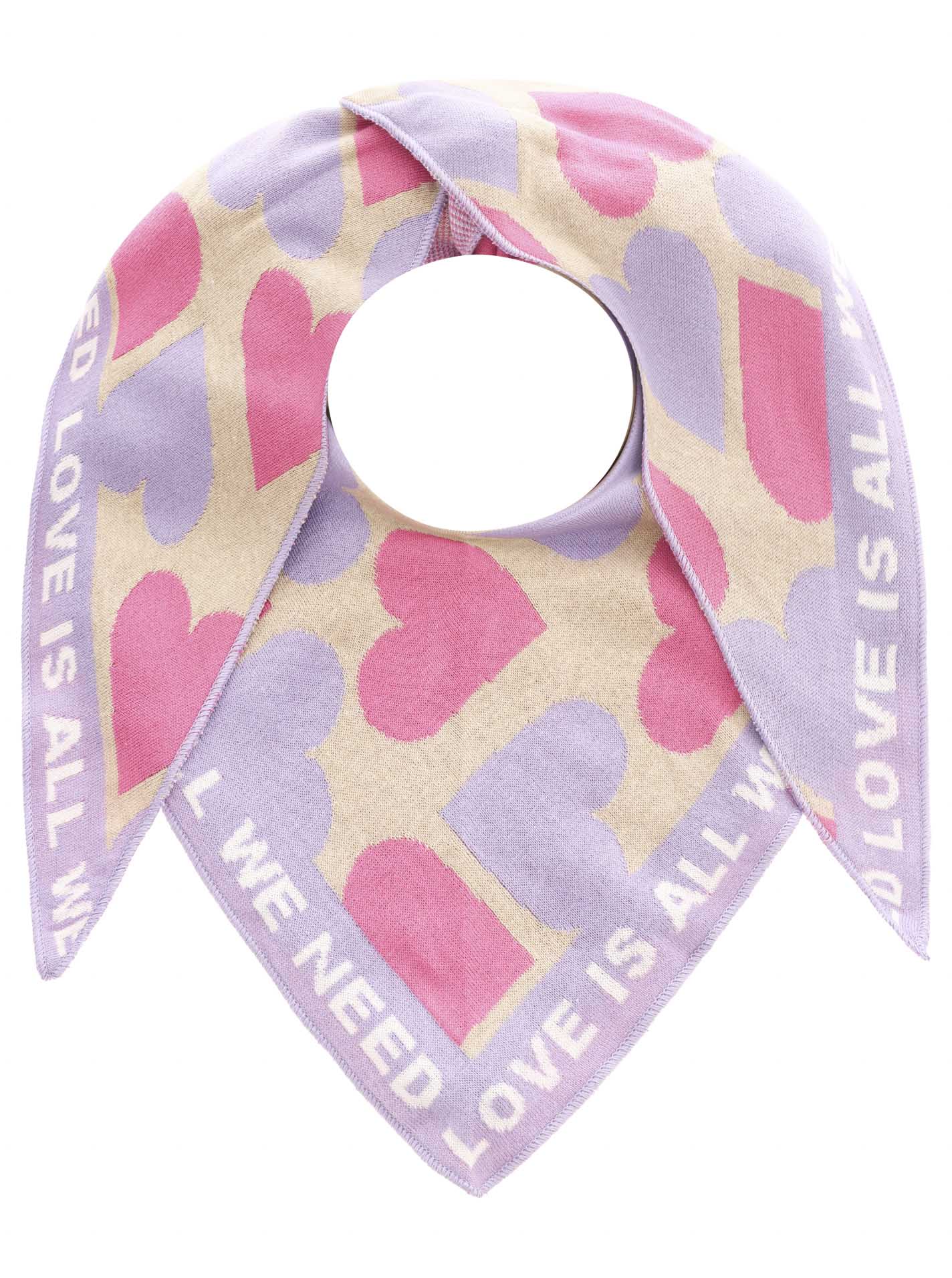Zwillingsherz - Dreieckstuch "Multi Herz" Baumwolle - Flieder/Pink