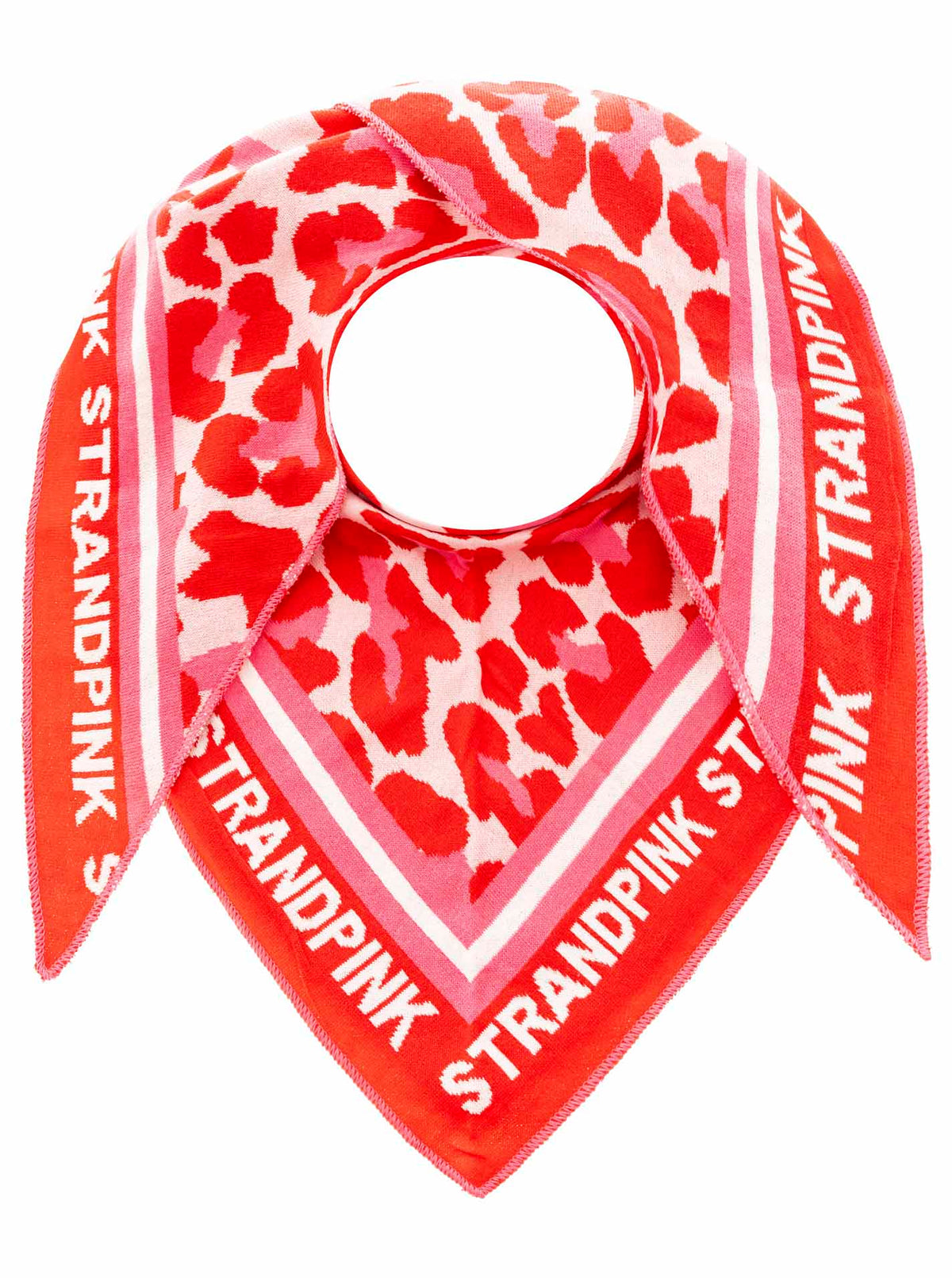 Zwillingsherz - Dreieckstuch "Strandpink Leo Leopard " Baumwolle - Rot