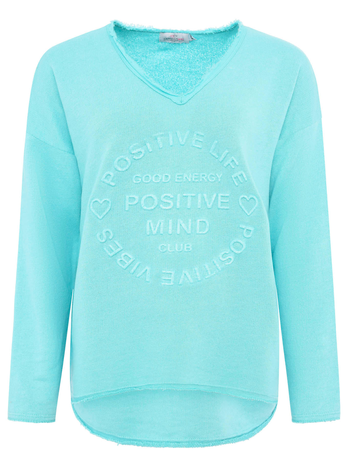 Zwillingsherz -  Sweatshirt "Positive Mind" - Türkis (NEU)