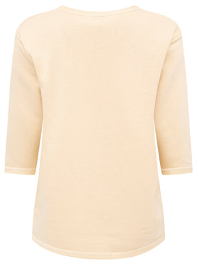 Zwillingsherz -  Sweatshirt 3/4 Arm "Smile Happiness " - Beige