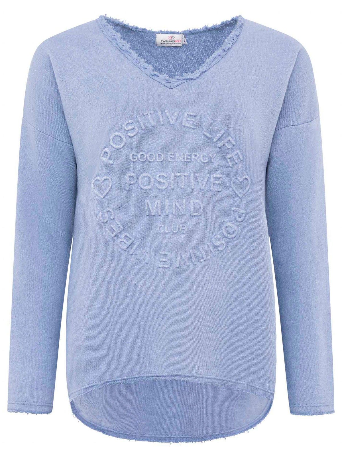 Zwillingsherz -  Sweatshirt "Positive Mind" - Jeansblau