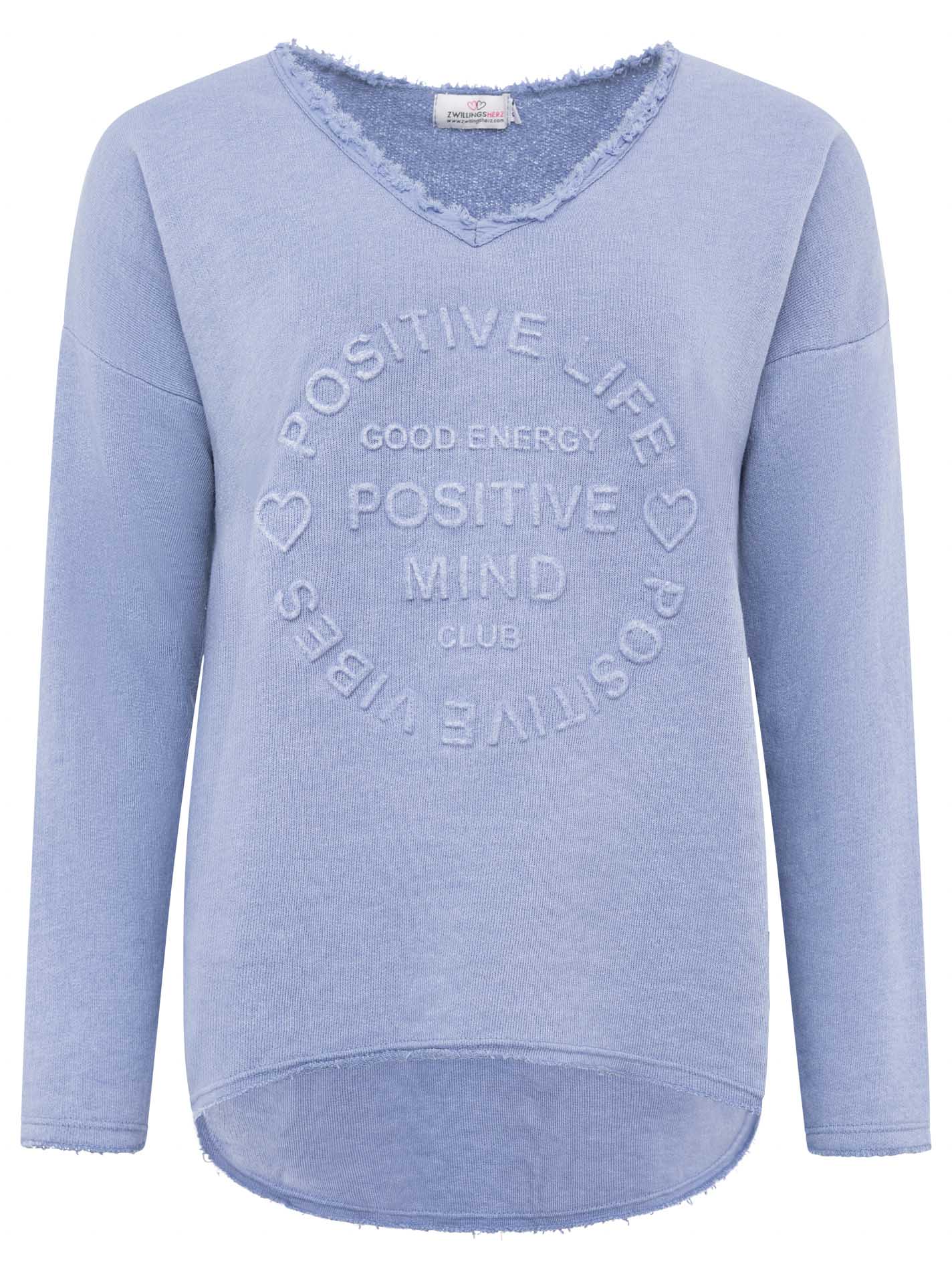 Zwillingsherz -  Sweatshirt "Positive Mind" - Jeansblau