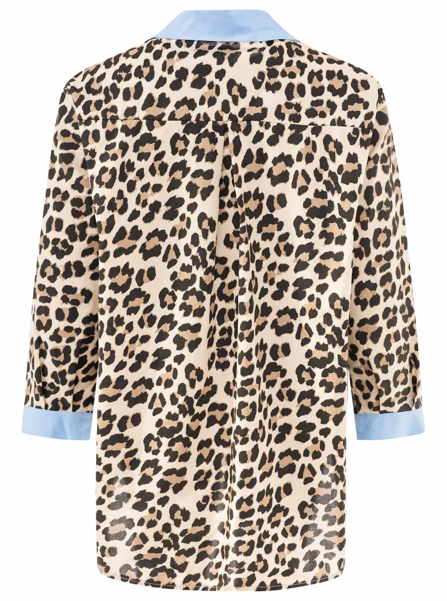 Zwillingsherz Oversize Bluse BW "Leo & Patches" - Blau