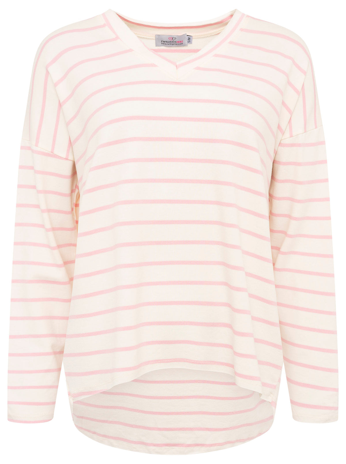 Zwillingsherz -  Pullover/Sweatshirt  "Viskose Streifen" - Pink/Rosa