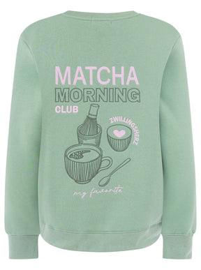 Zwillingsherz -  Sweatshirt Matcha Club - Salbei