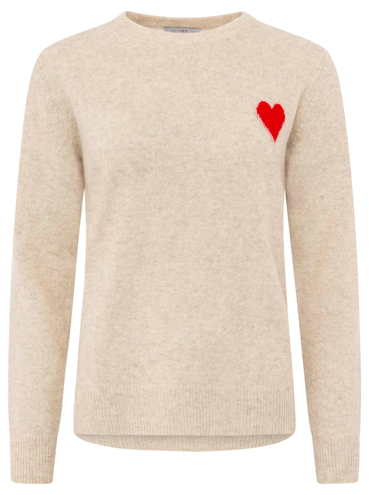 Zwillingsherz 100% Kaschmir / Cashmere Pullover Herzchen - Hellbeige