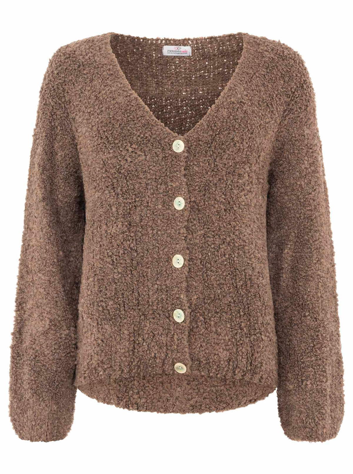 Zwillingsherz - "Kuschel Cardigan Plüsch" - Braun