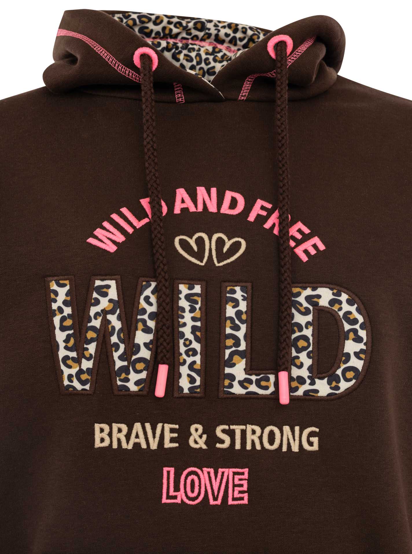 Zwillingsherz - Hoodie "Wild & Free" - Braun