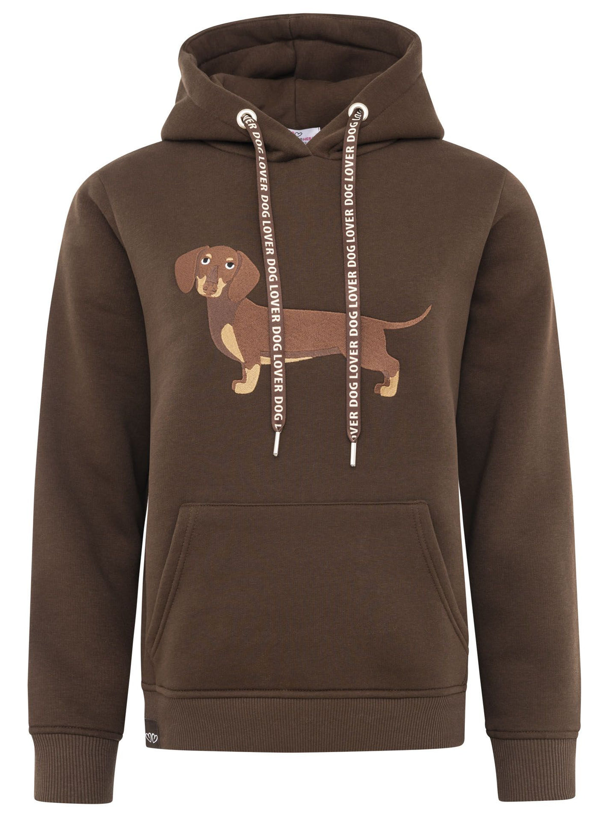 Zwillingsherz - Hoodie Neu "Dog Lover Dackel" - Braun