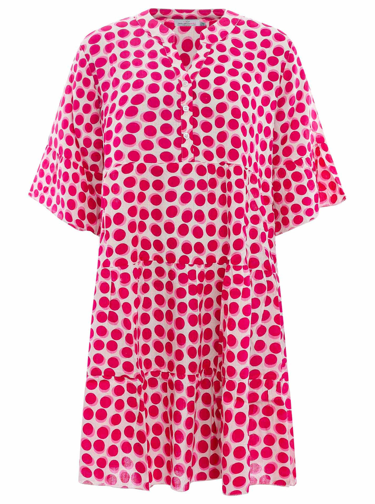 Zwillingsherz - Kleid/Tunika mit kleinen Blütenmuster - Pink