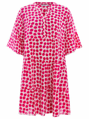 Zwillingsherz - Kleid/Tunika mit kleinen Blütenmuster - Pink
