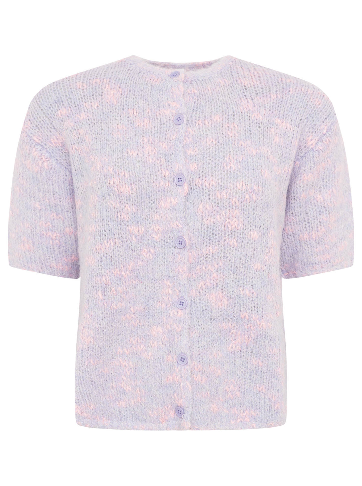 Zwillingsherz - Kurzarm Cardigan Space Dye - Flieder/Rosa