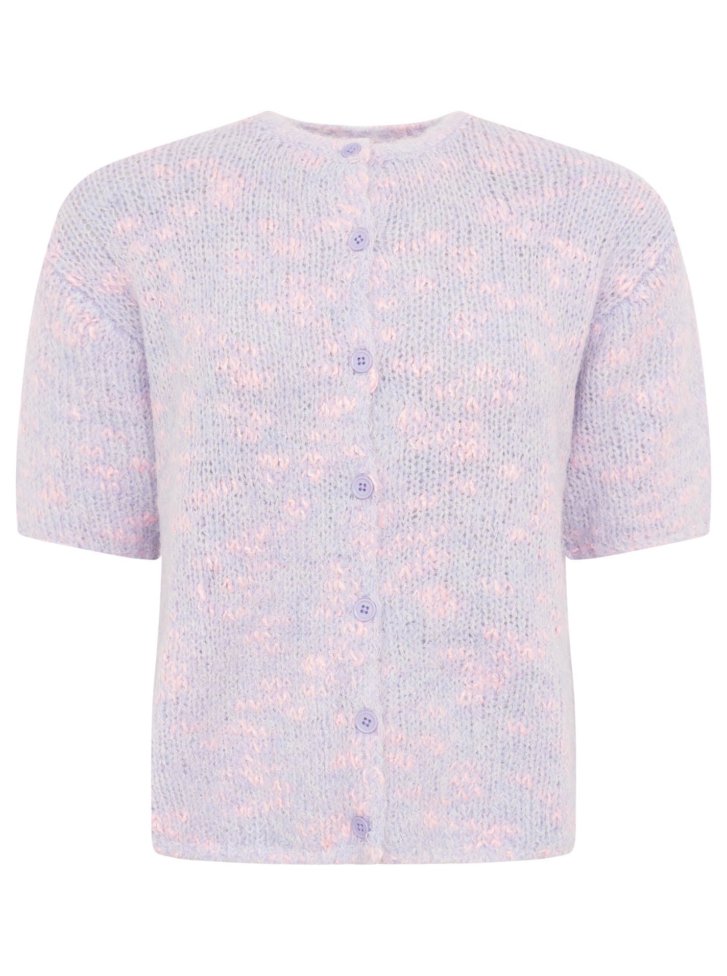 Zwillingsherz - Kurzarm Cardigan Space Dye - Flieder/Rosa