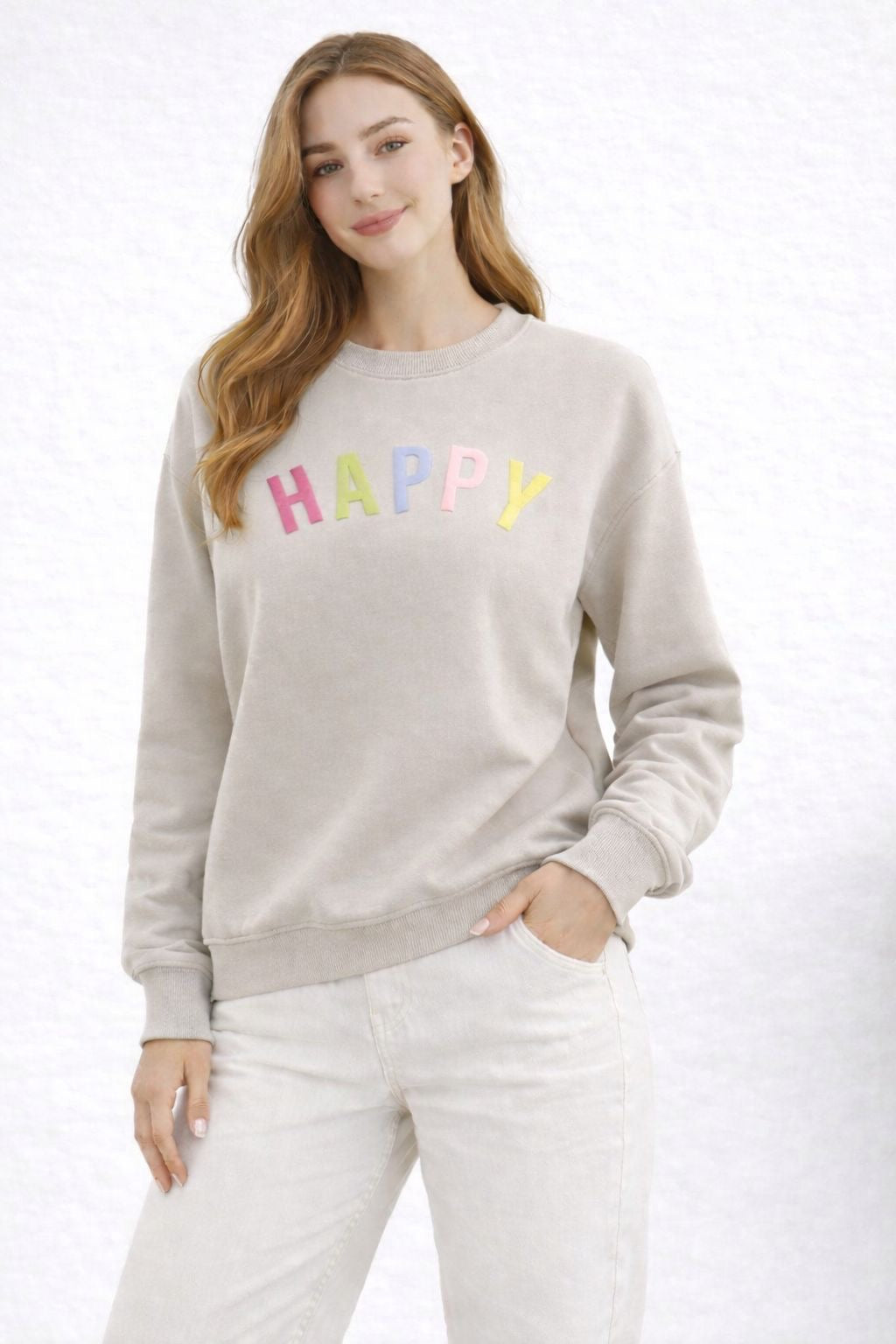 Flair - Sweatshirt Happy - Beige