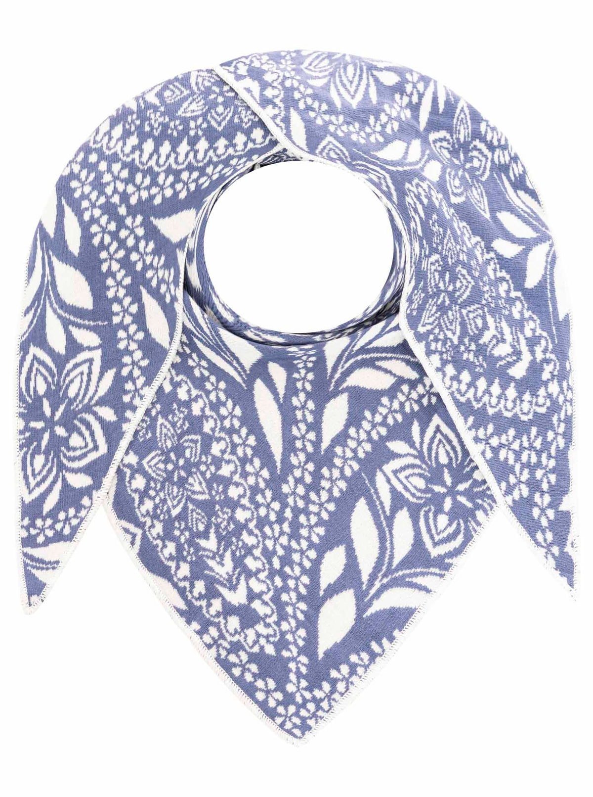Zwillingsherz - Dreieckstuch "Paisley Blätter" Baumwolle - Blau