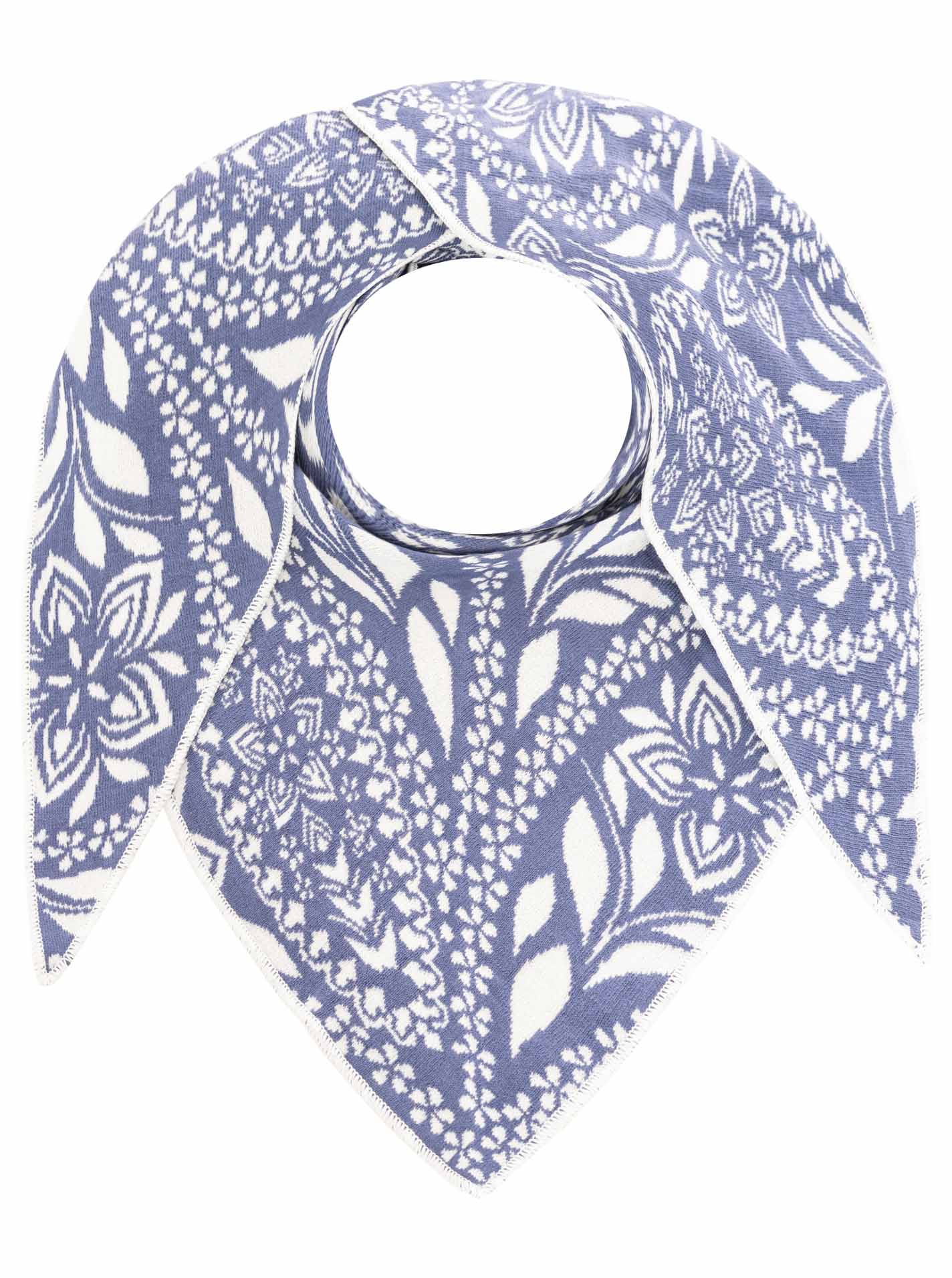 Zwillingsherz - Dreieckstuch "Paisley Blätter" Baumwolle - Blau