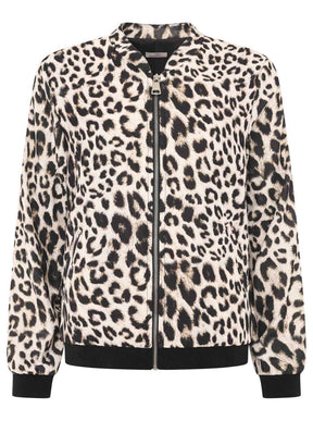 Zwillingsherz -  Blouson / Sweatjacke Zipper Leo/Leopard - Beige/Schwarz