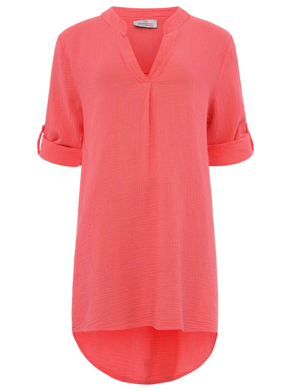 Musselin Kleid - Koralle