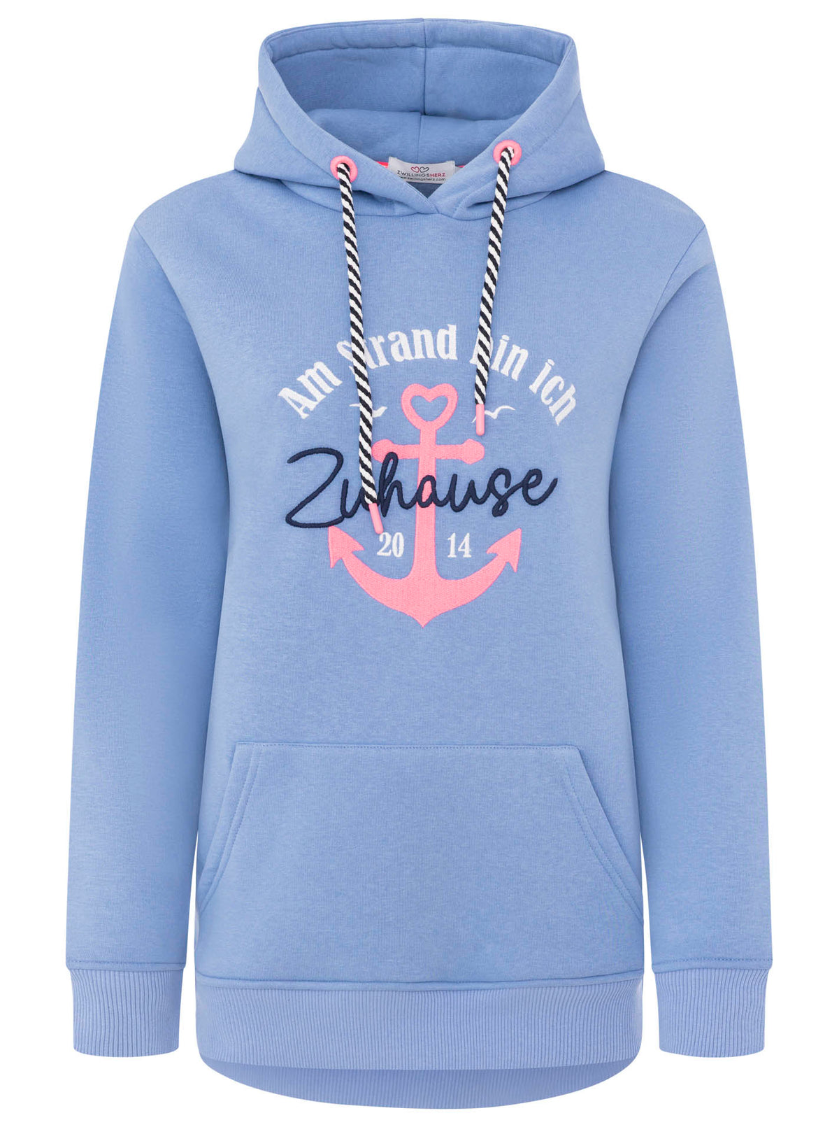 Zwillingsherz - Hoodie "Strand Zuhause" - Blau