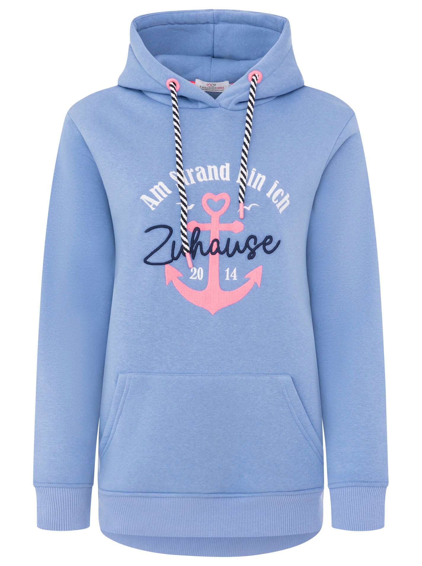 Zwillingsherz - Hoodie "Strand Zuhause" - Blau
