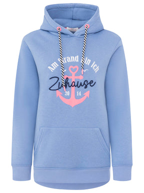 Zwillingsherz - Hoodie "Strand Zuhause" - Blau
