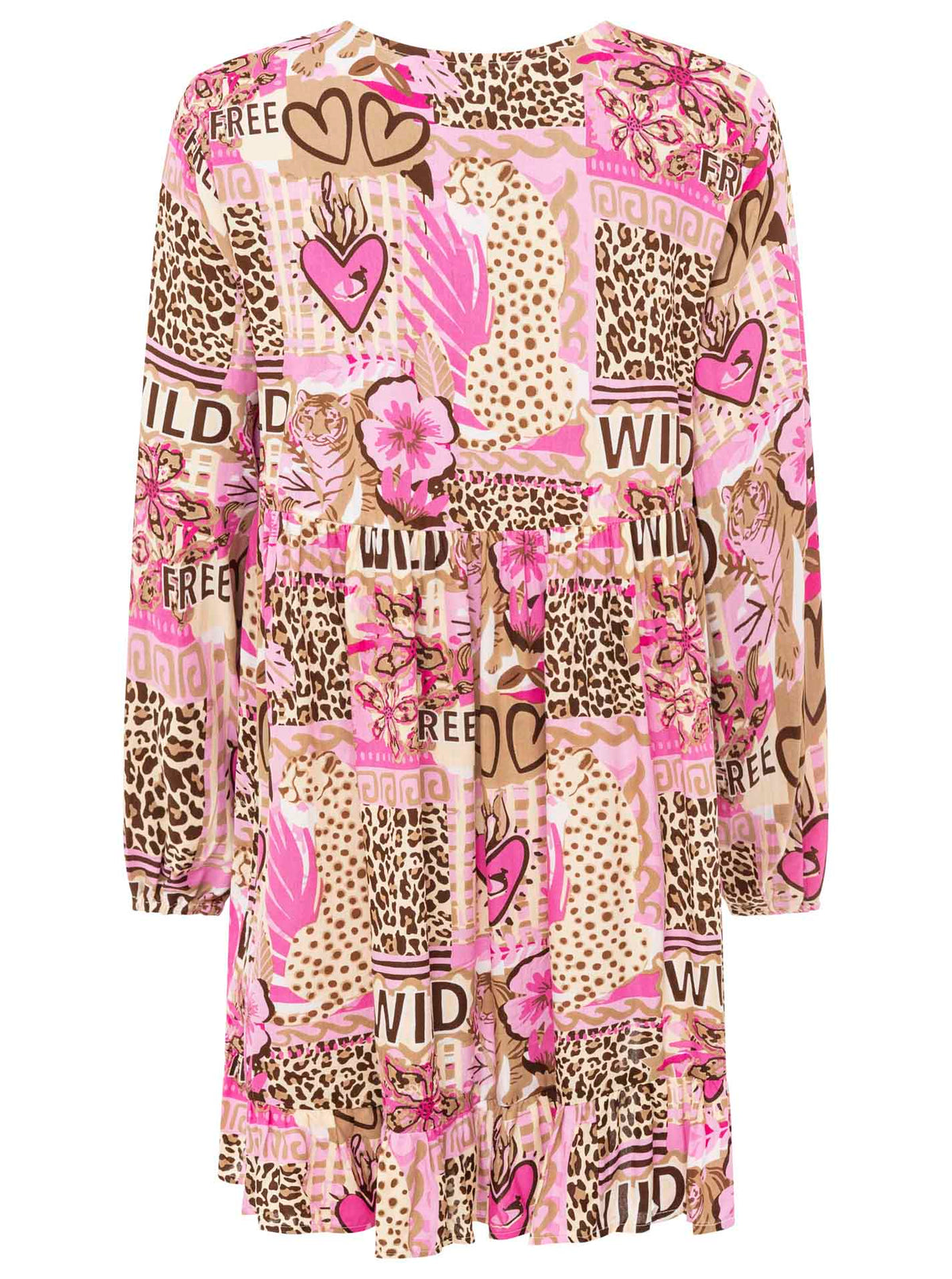 Zwillingsherz - Kleid "Safari Patchwork" - Pink