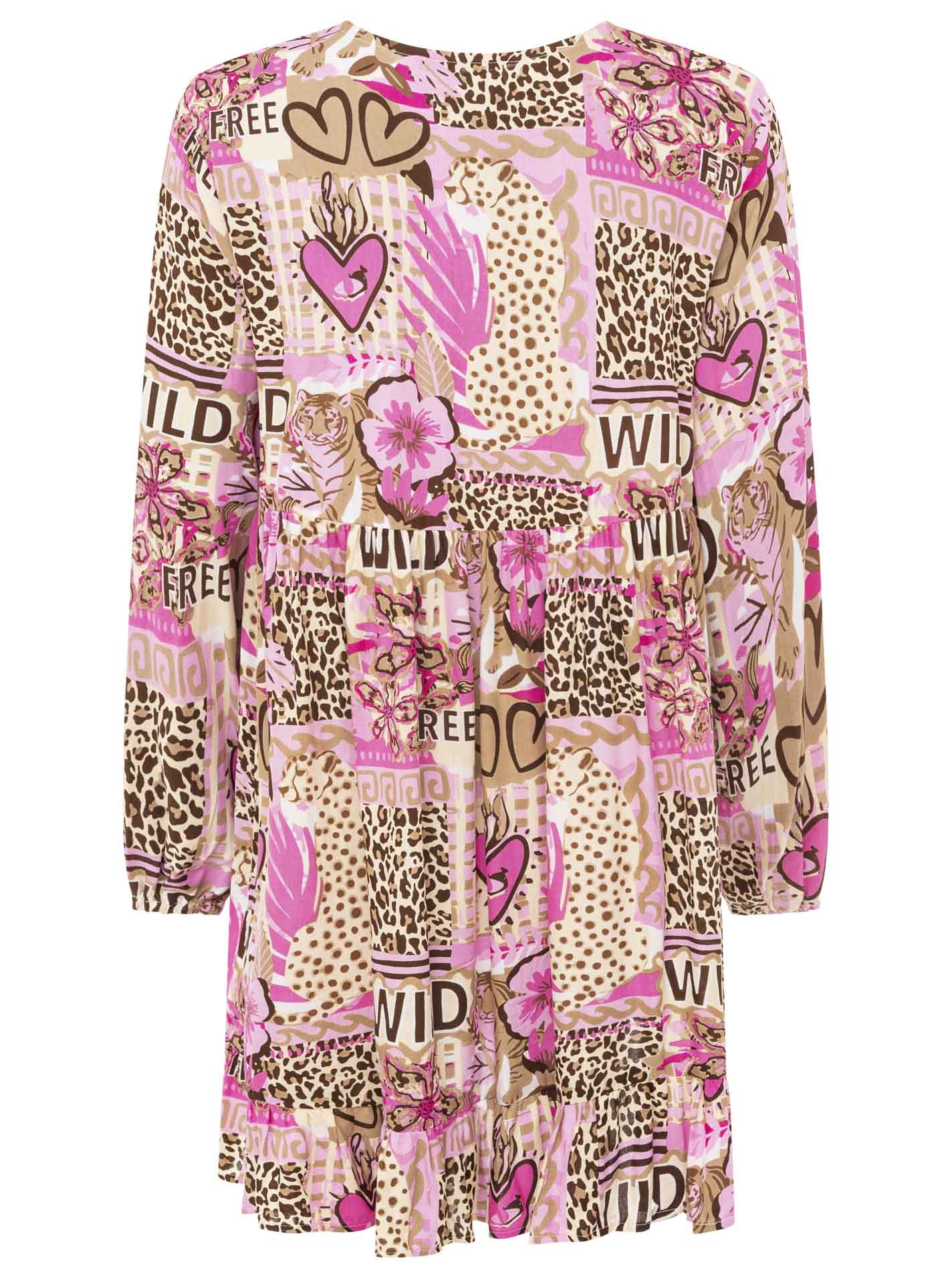 Zwillingsherz - Kleid "Safari Patchwork" - Pink