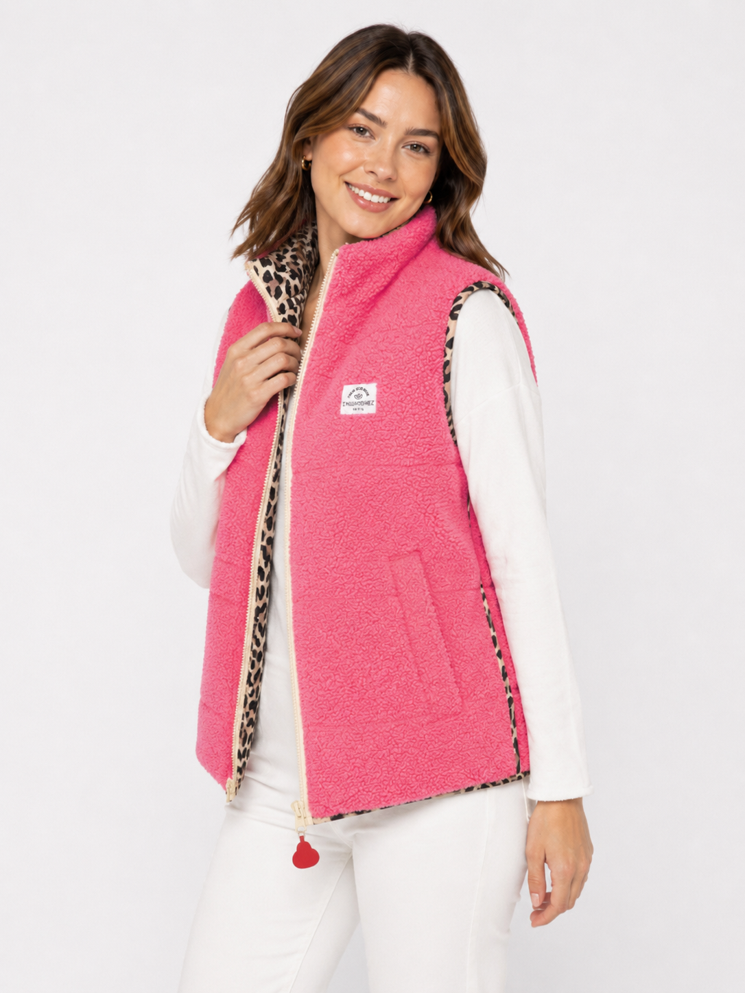 Zwillingsherz - Wendbare Weste Leo - Neonpink