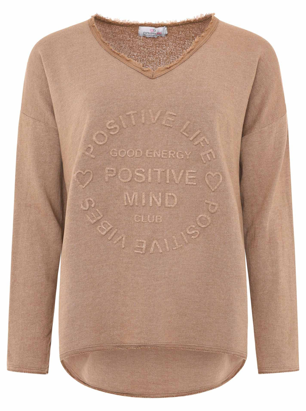 Zwillingsherz -  Sweatshirt "Positive Mind" - Braun