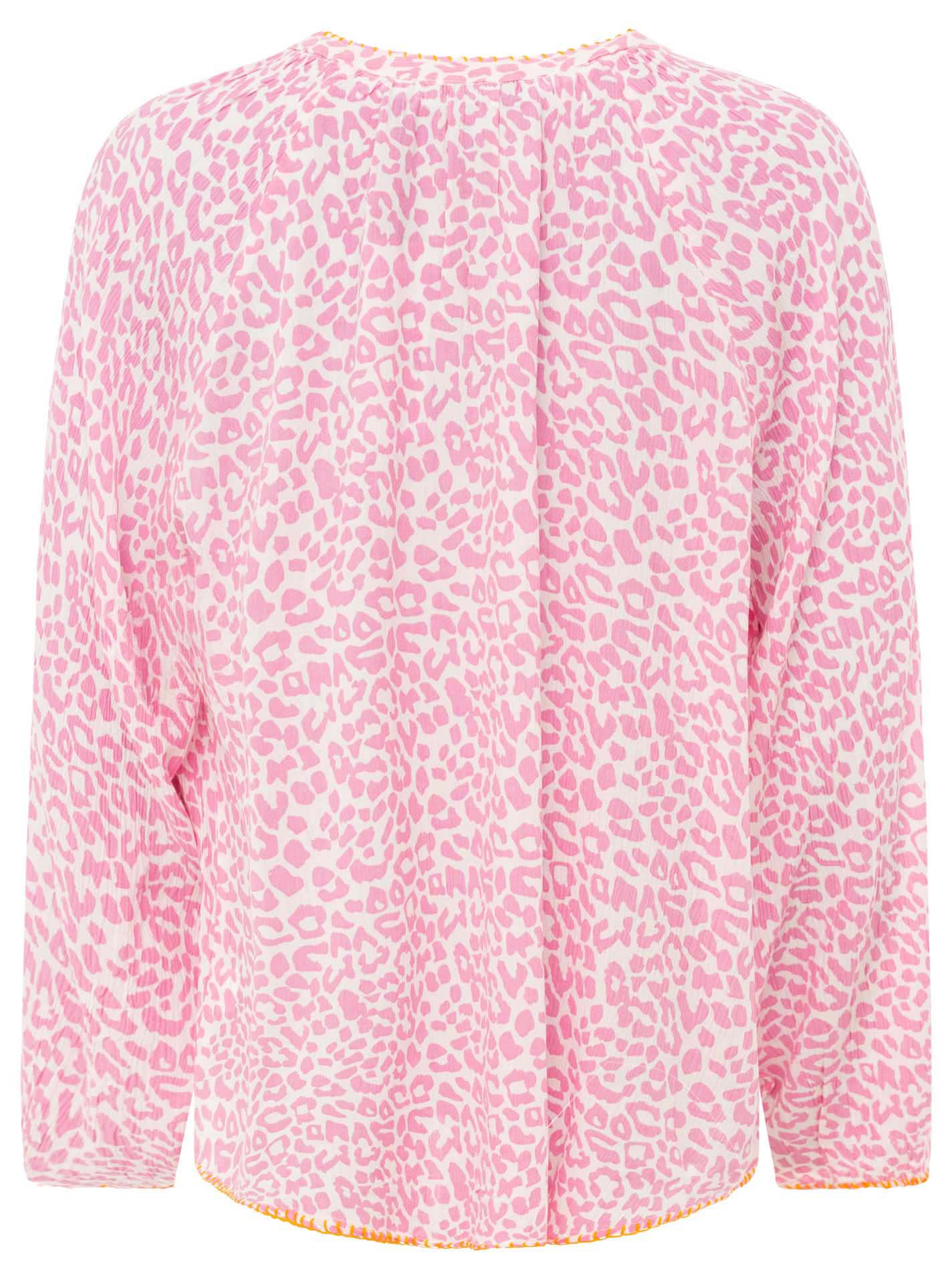 Zwillingsherz - Bluse V-Ausschnitt „Wilder Leo“ - Rosa