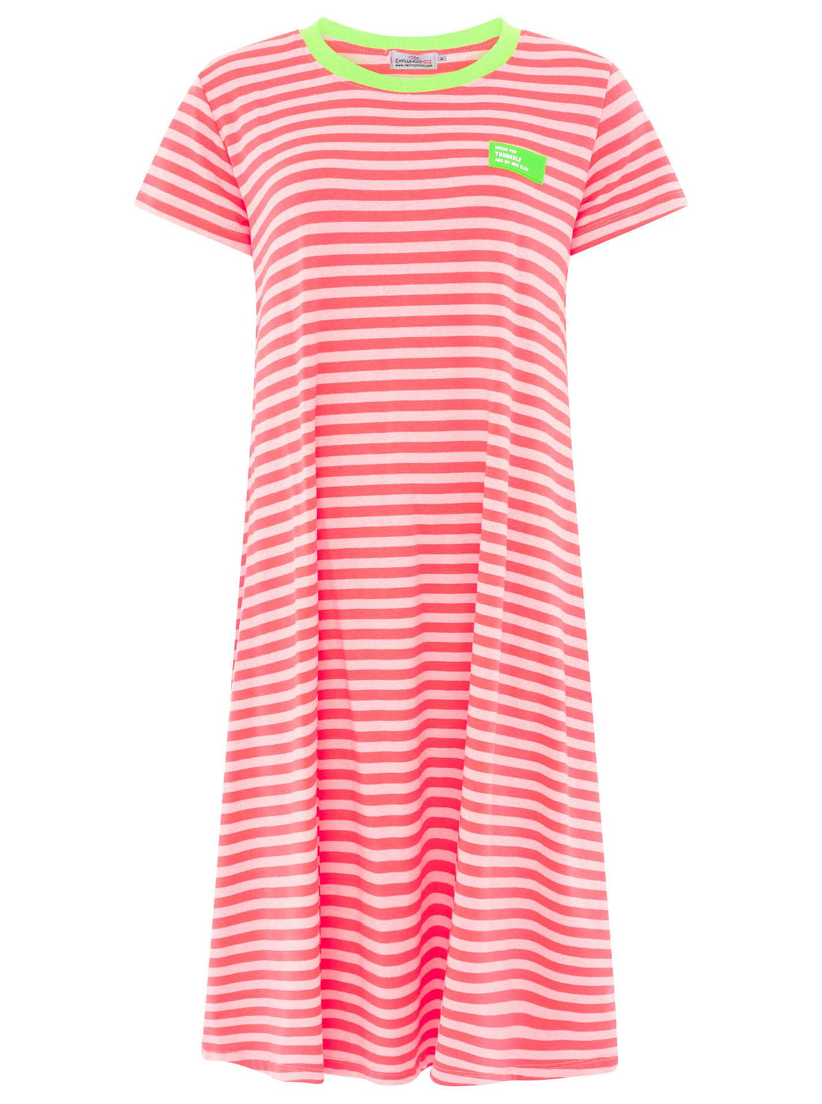 Zwillingsherz - Sweat Kleid "Neon Streifen" - Pink