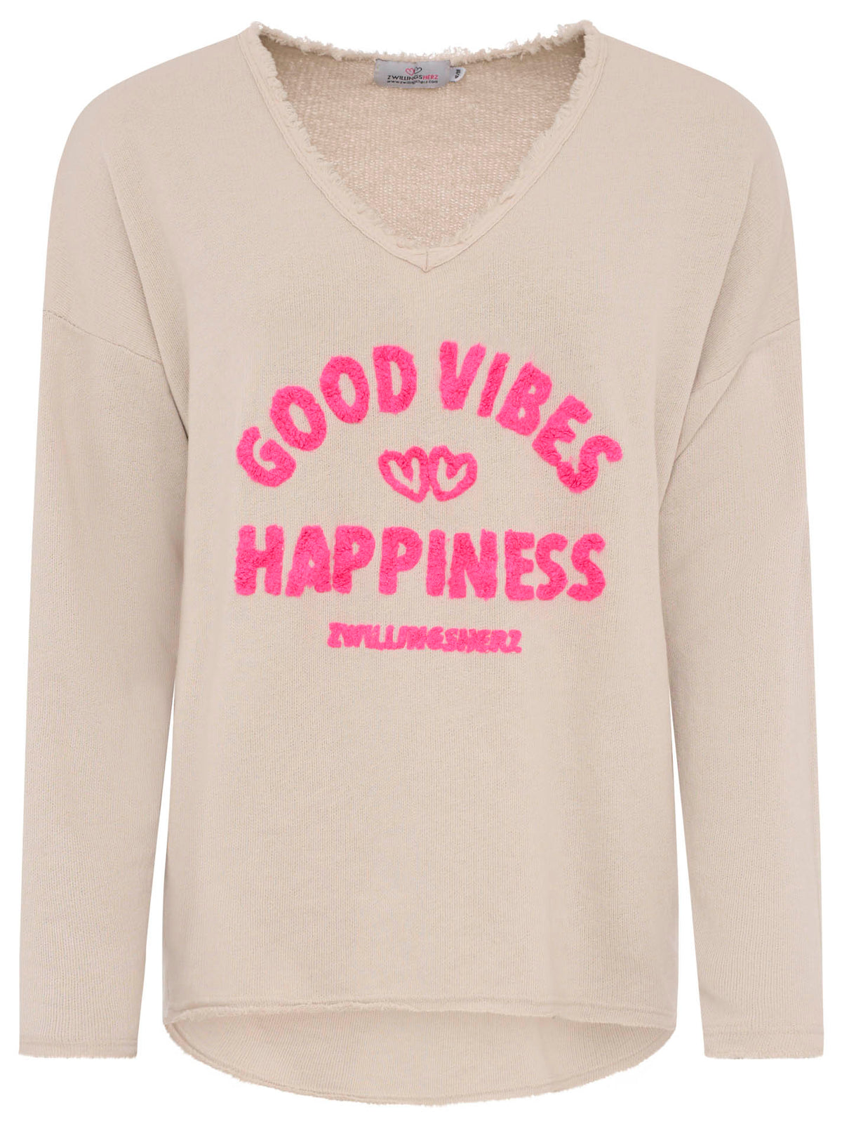 Zwillingsherz - Sweatshirt "Herz" - Beige/Pink