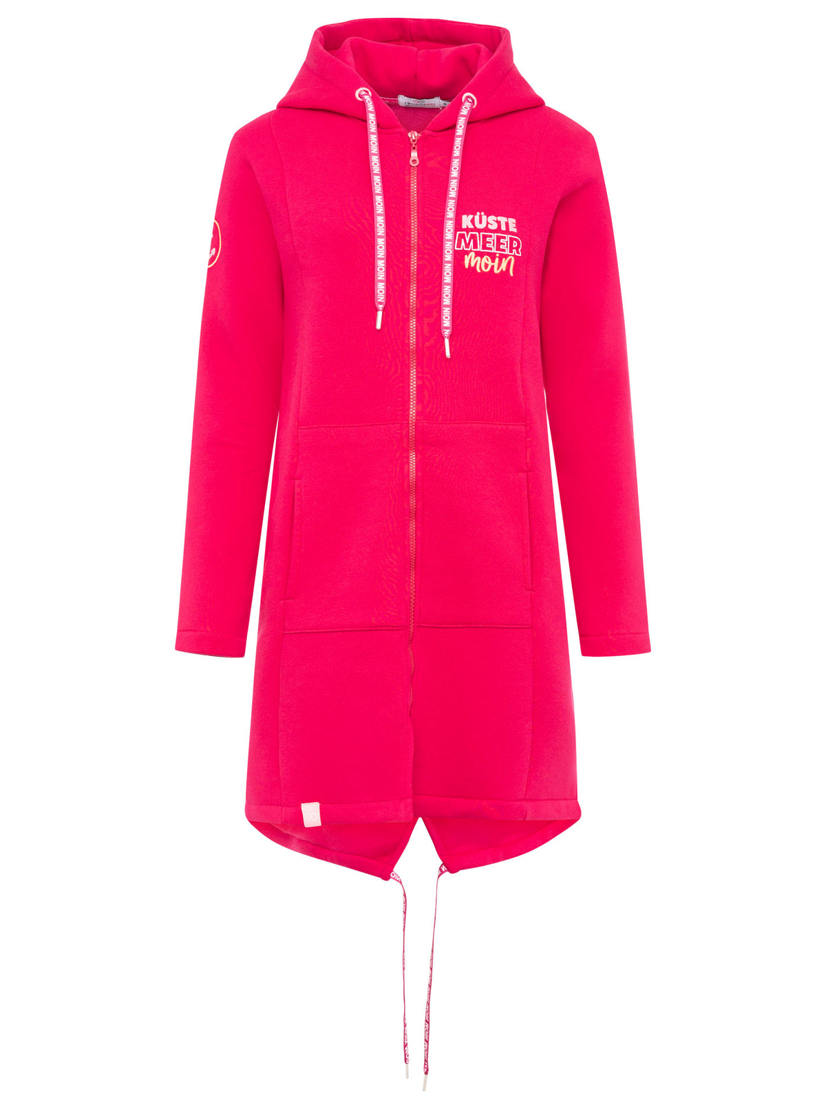 Zwillingsherz - Kapuzen-Sweatjacke / Hoodiemantel "Küste Meer Moin" - Rot/Pink (NEU)