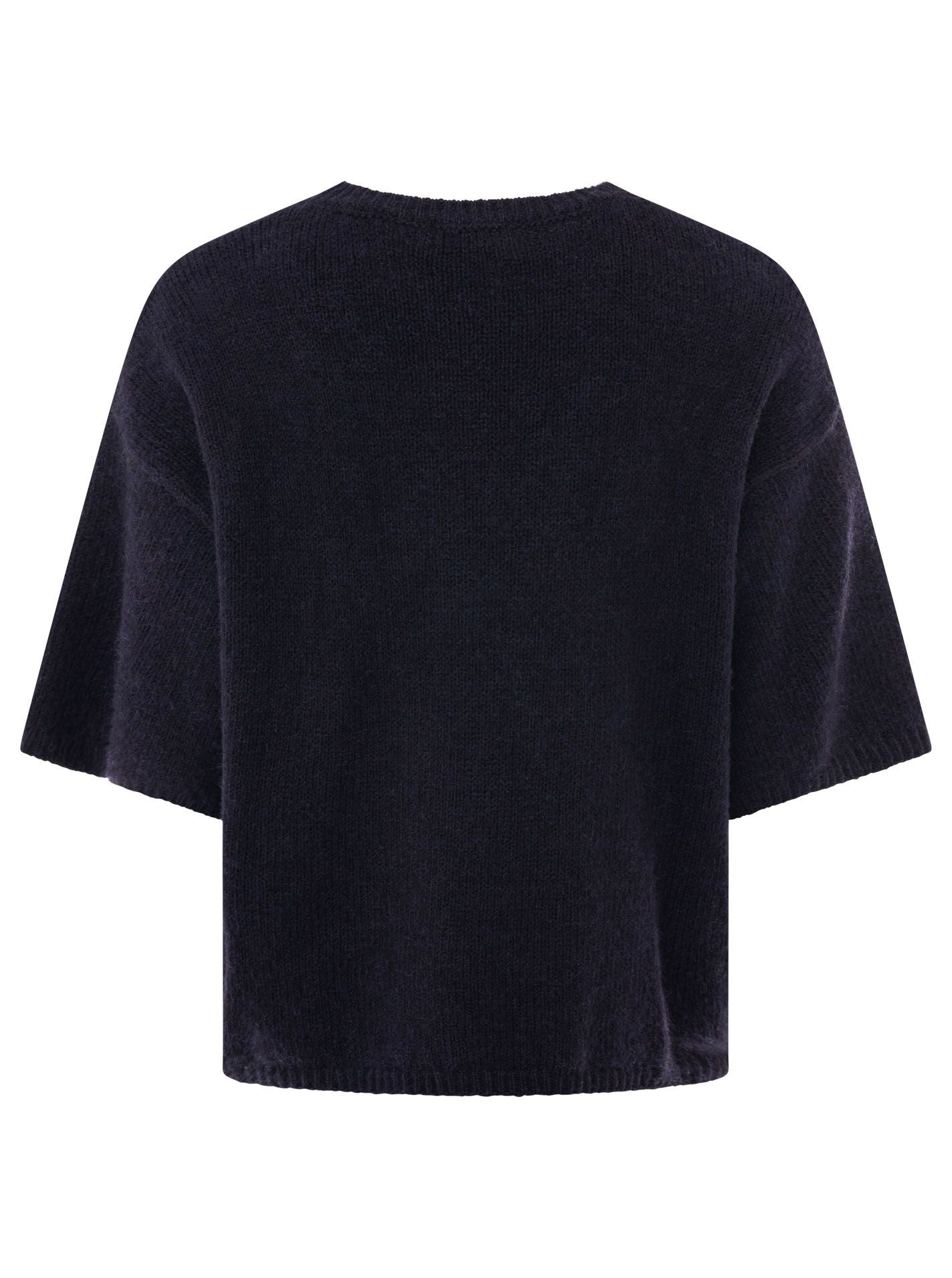Zwillingsherz - Kurzarm Pullover Boxy - Marine