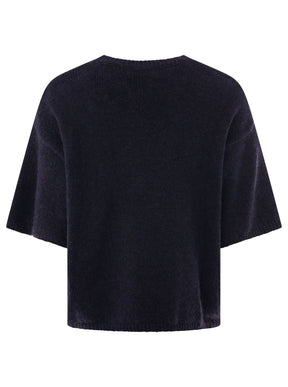 Zwillingsherz - Kurzarm Pullover Boxy - Marine