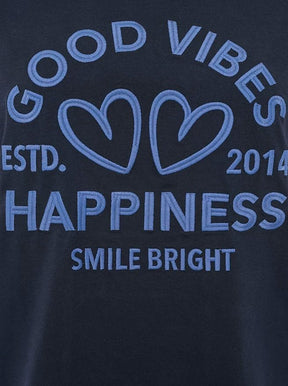 Zwillingsherz - T-Shirt "Happiness Vibes" - Marine