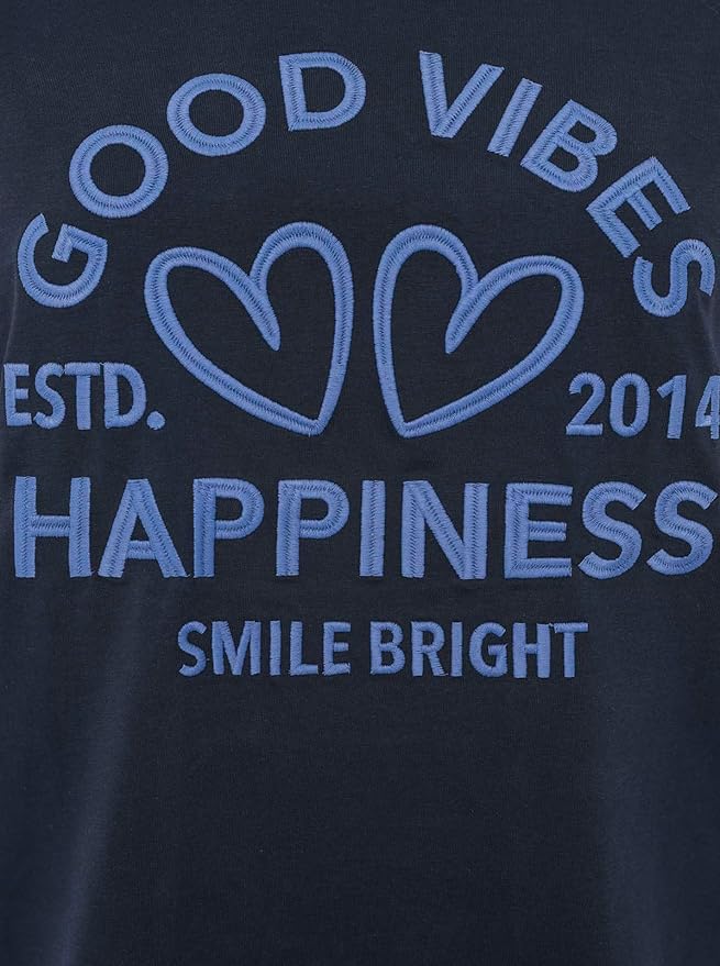 Zwillingsherz - T-Shirt "Happiness Vibes" - Marine