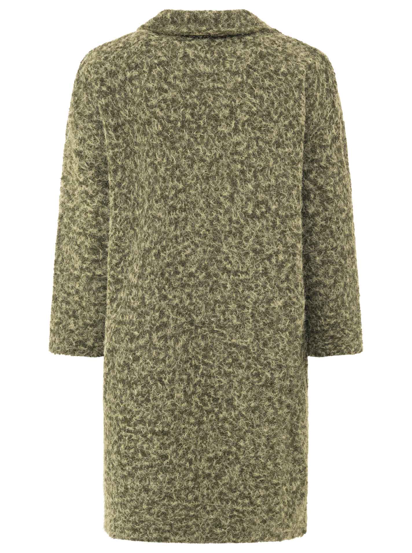 Zwillingsherz Flauschiger Mantel - Khaki