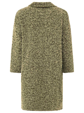 Zwillingsherz Flauschiger Mantel - Khaki